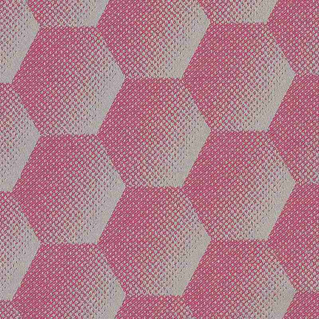 Sample of Sunbrella Hexagon Pink HEX J203 140 European Collection Upholstery Fabric