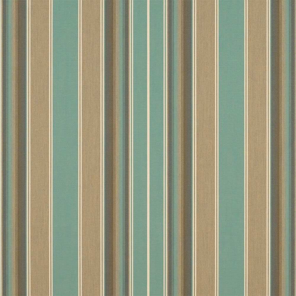 Sample of Sunbrella Kiawah Spa 4868-0000 46-Inch Stripes Awning / Shade Fabric