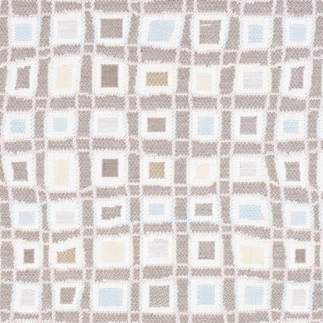 Sample of Sunbrella Mosaic Squares Mineral 145470 - 0002 Upholstery Fabric