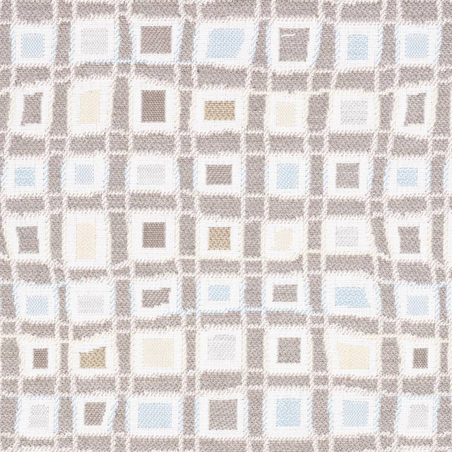 Sample of Sunbrella Mosaic Squares Mineral 145470 - 0002 Upholstery Fabric