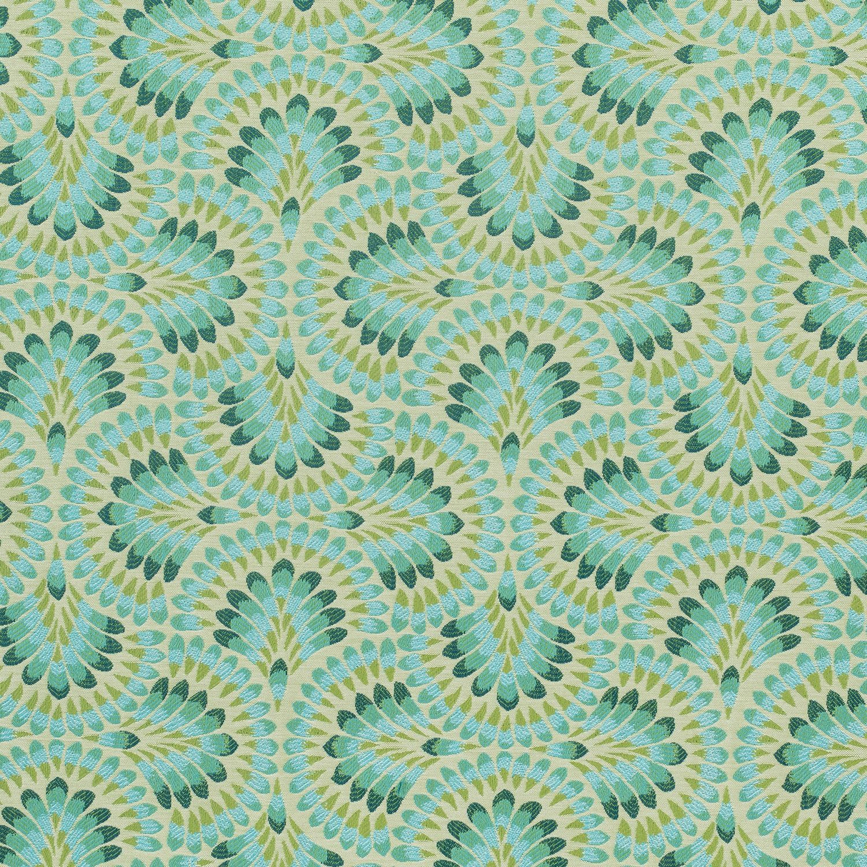 Sample of Sunbrella Plume Peacock 146274-0001 Upholstery Fabric