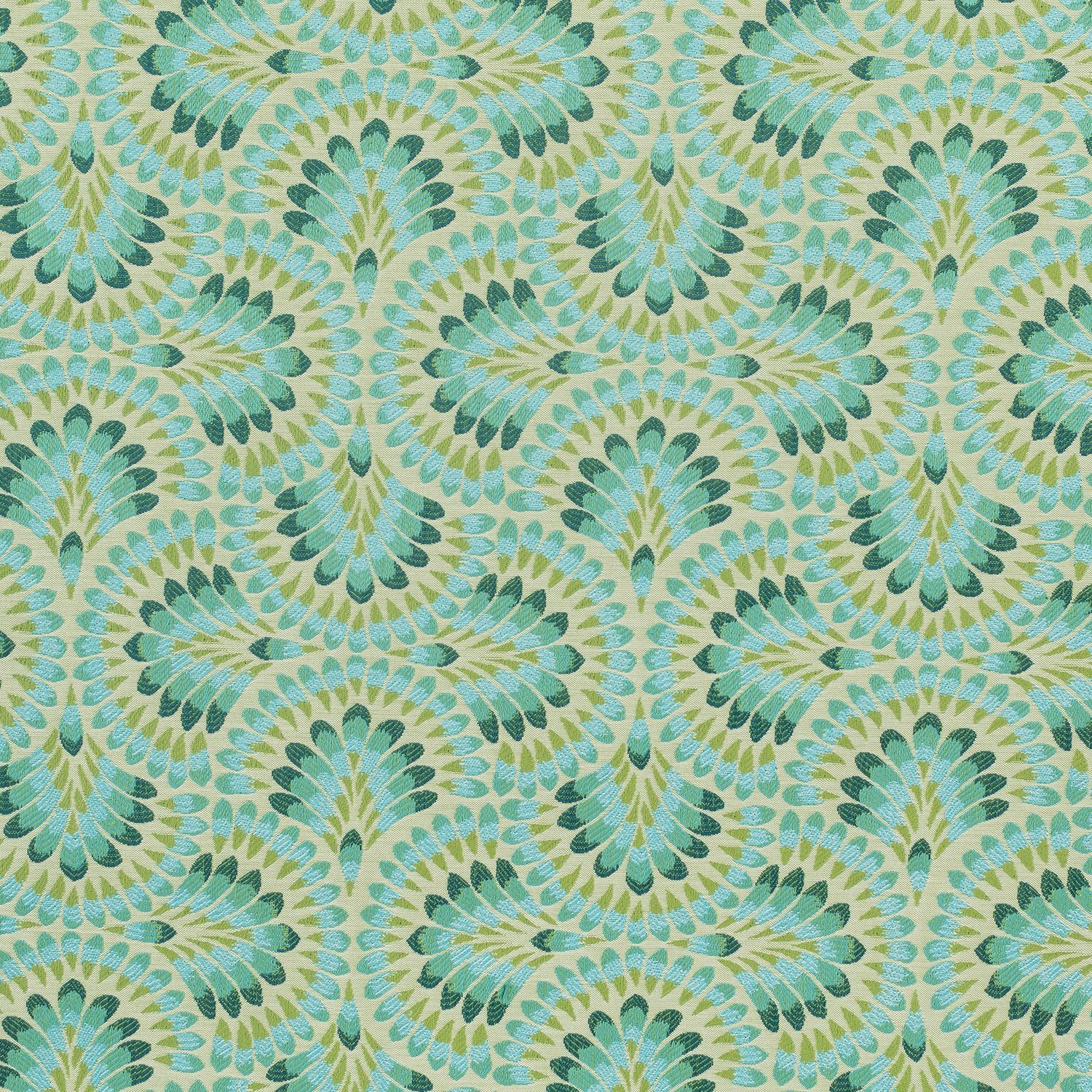 Sample of Sunbrella Plume Peacock 146274-0001 Upholstery Fabric