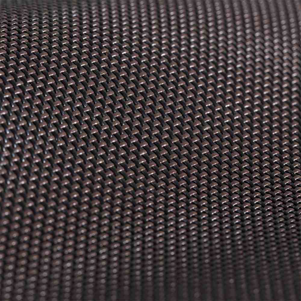 Sample of Textilene 90 Black / Brown T18DCT028 96 inch Shade / Mesh Fabric