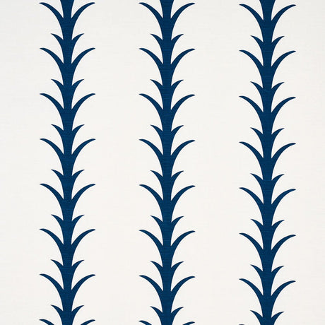 Schumacher Acanthus Stripe Navy 177635 Moon River Collection Indoor Upholstery Fabric