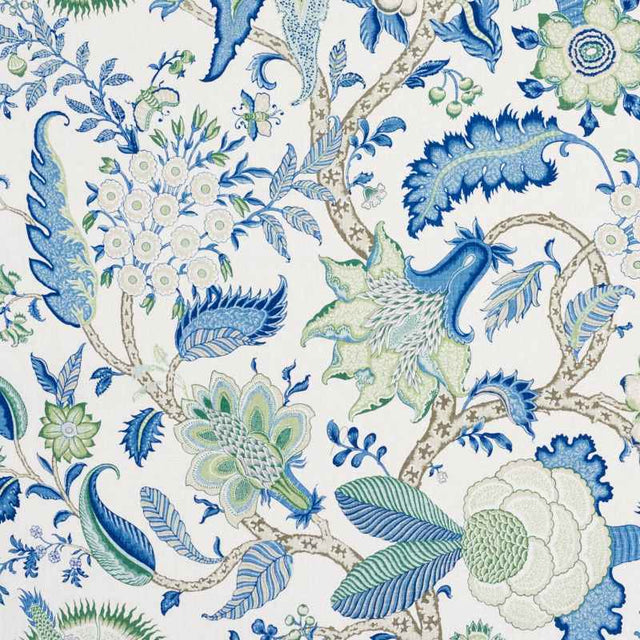Schumacher Arborvitae Viridian and Blue 177372 Schumacher Classics Collection Indoor Upholstery Fabric