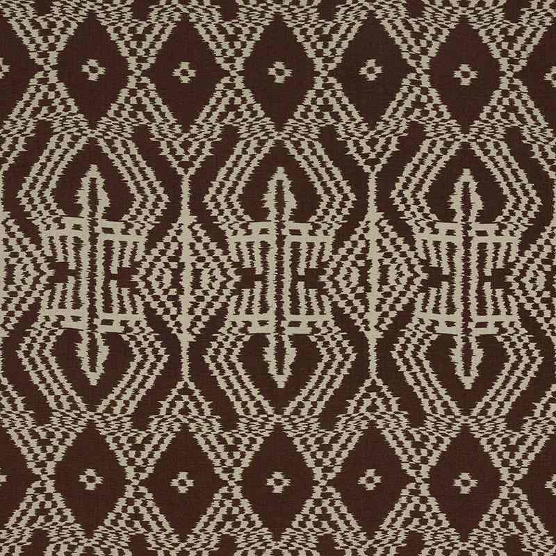 Schumacher Asaka Ikat Espresso 176093 Ikat Collection Indoor Upholstery Fabric