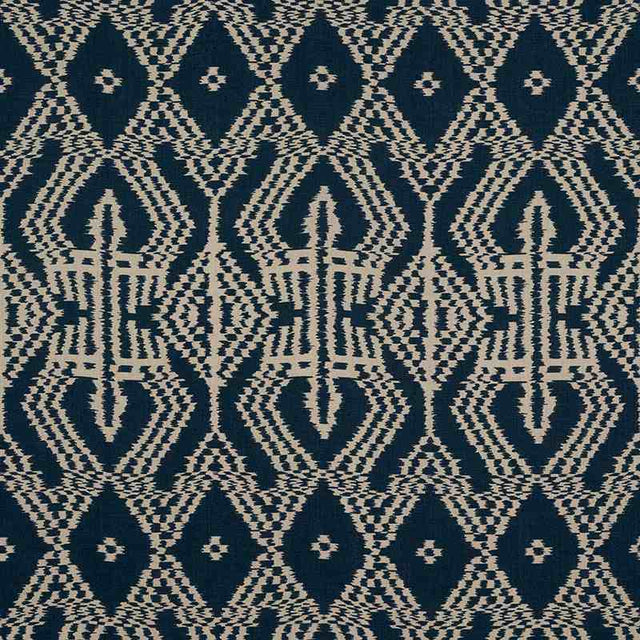 Schumacher Asaka Ikat Indigo 176095 Ikat Collection Indoor Upholstery Fabric