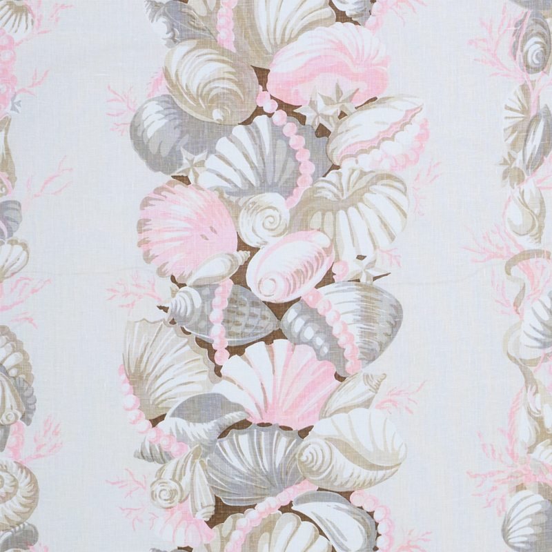 Schumacher Bedolina Chintz Pink and Natural 178781 Schumacher Classics Collection Indoor Upholstery Fabric