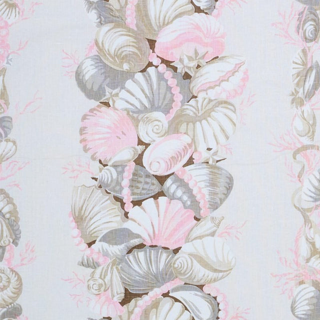 Schumacher Bedolina Chintz Pink and Natural 178781 Schumacher Classics Collection Indoor Upholstery Fabric