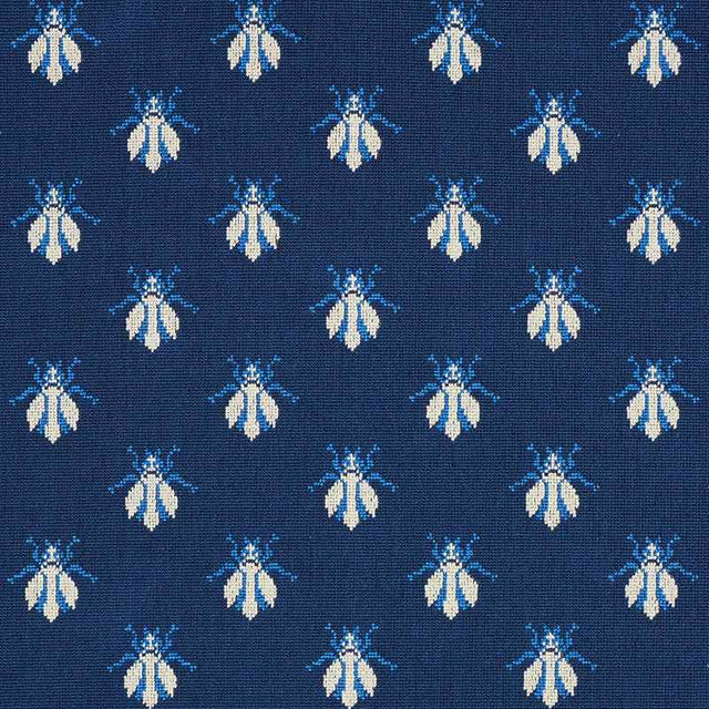 Schumacher Bee Epingle Blue 77411 Cut and Patterned Velvets Collection Indoor Upholstery Fabric