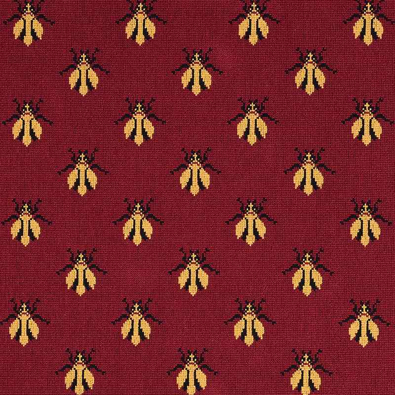 Schumacher Bee Epingle Red 77410 Cut and Patterned Velvets Collection Indoor Upholstery Fabric