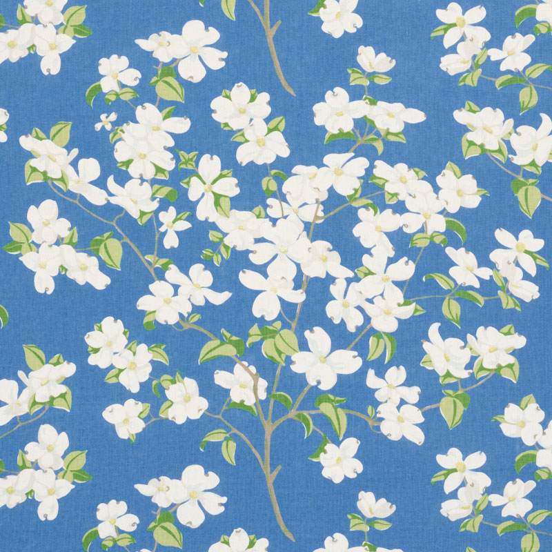 Schumacher Blooming Branch Blue 177411 Schumacher Classics Collection Indoor Upholstery Fabric