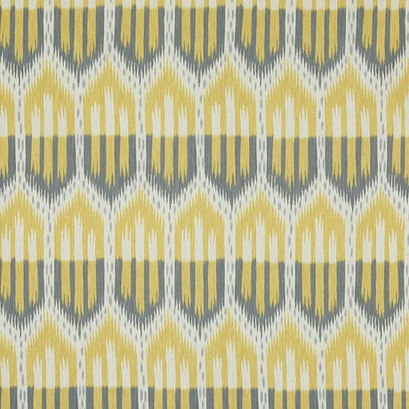 Schumacher Bukhara Ikat Citrine and Smoke 176081 Ikat Collection Indoor Upholstery Fabric