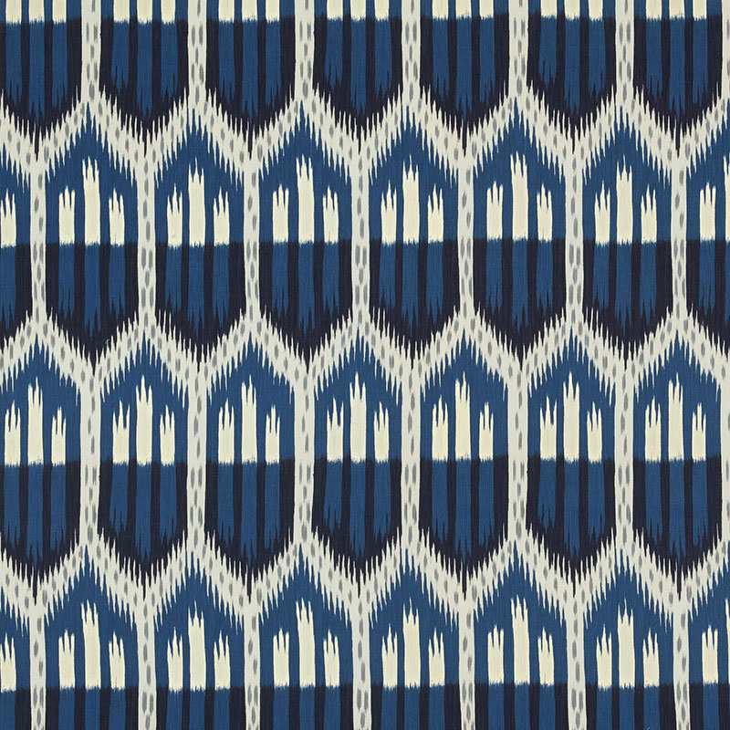 Schumacher Bukhara Ikat Indigo 176084 Ikat Collection Indoor Upholstery Fabric