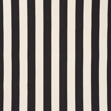 Schumacher Cabana Stripe Black 71756 Indoor / Outdoor Prints and Wovens Collection Upholstery Fabric