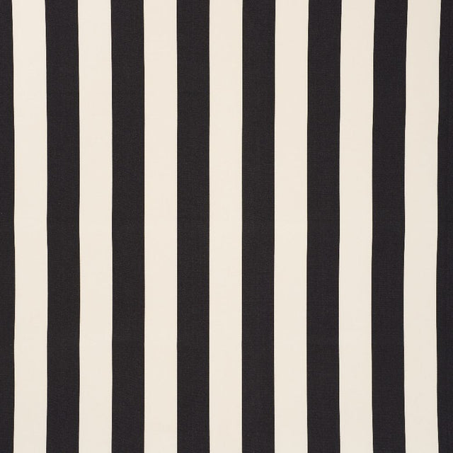 Schumacher Cabana Stripe Black 71756 Indoor / Outdoor Prints and Wovens Collection Upholstery Fabric