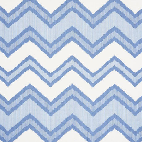 Schumacher Chevron Ikat Blue 72630 Ikat Collection Indoor Upholstery Fabric