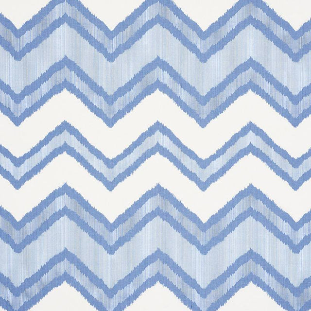 Schumacher Chevron Ikat Blue 72630 Ikat Collection Indoor Upholstery Fabric