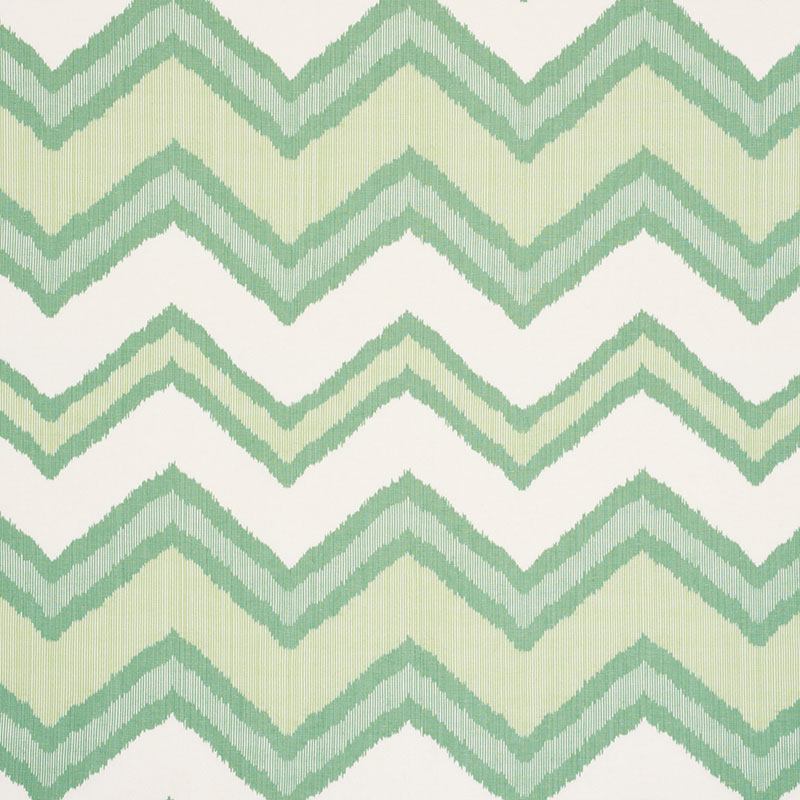 Schumacher Chevron Ikat Green 72631 Ikat Collection Indoor Upholstery Fabric
