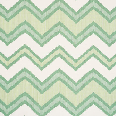 Schumacher Chevron Ikat Green 72631 Ikat Collection Indoor Upholstery Fabric