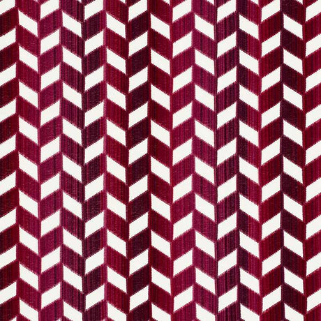 Schumacher Chevron Strie Velvet Garnet 72812 Cut and Patterned Velvets Collection Indoor Upholstery Fabric