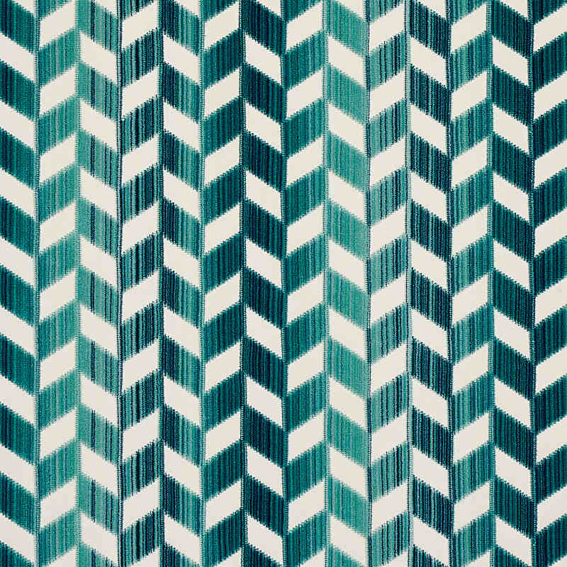 Schumacher Chevron Strie Velvet Peacock 72813 Cut and Patterned Velvets Collection Indoor Upholstery Fabric