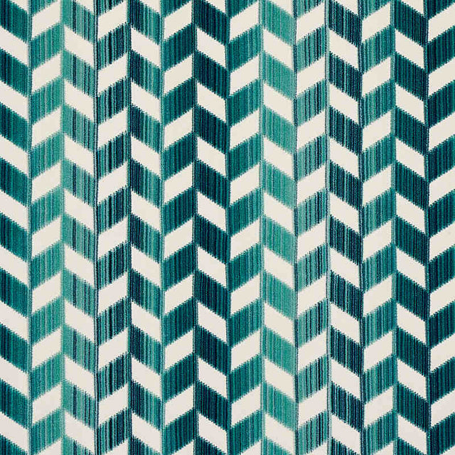 Schumacher Chevron Strie Velvet Peacock 72813 Cut and Patterned Velvets Collection Indoor Upholstery Fabric