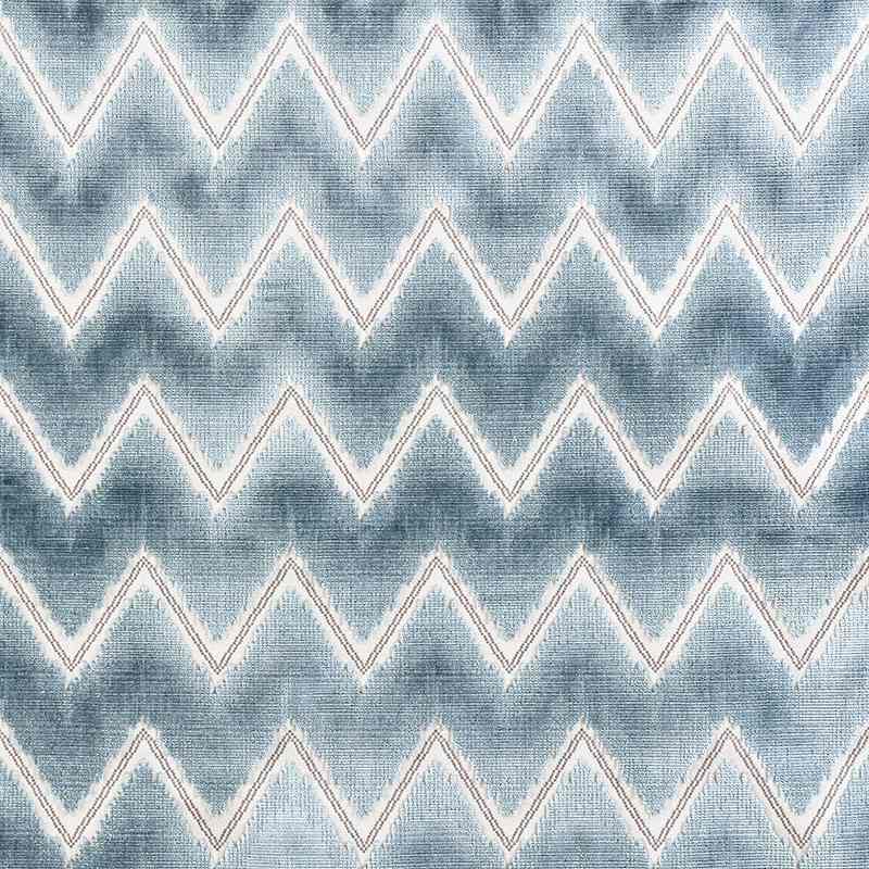 Schumacher Chevron Velvet Mineral 72842 Cut and Patterned Velvets Collection Indoor Upholstery Fabric