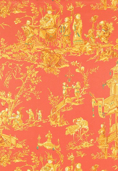 Schumacher Chinois Coral 168271 Schumacher Classics Collection Indoor Upholstery Fabric