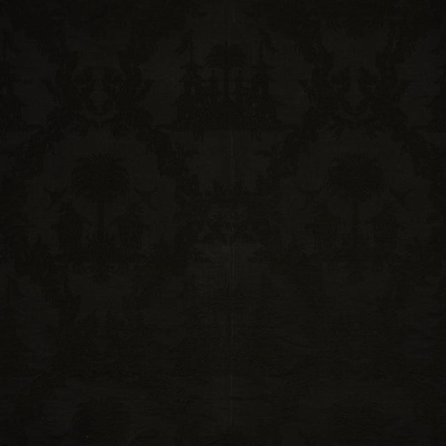 Schumacher Chinoiserie Royale Black 71833 Schumacher Classics Collection Indoor Upholstery Fabric