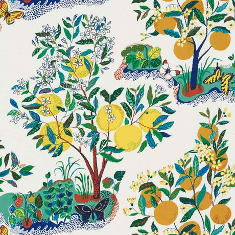Schumacher Citrus Garden Primary 177330 Indoor / Outdoor Prints and Wovens Collection Upholstery Fabric