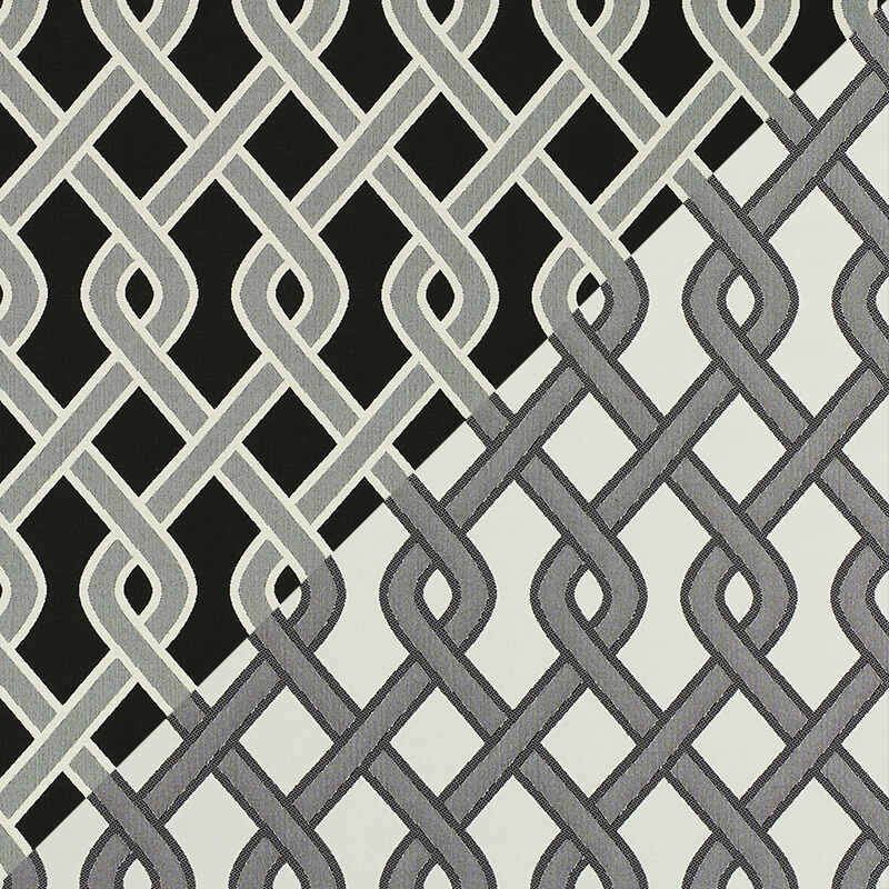 Schumacher Cleo Trellis Black 79571 Indoor / Outdoor Prints and Wovens Collection Upholstery Fabric