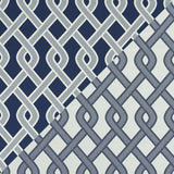 Schumacher Cleo Trellis Blue 79570 Indoor / Outdoor Prints and Wovens Collection Upholstery Fabric