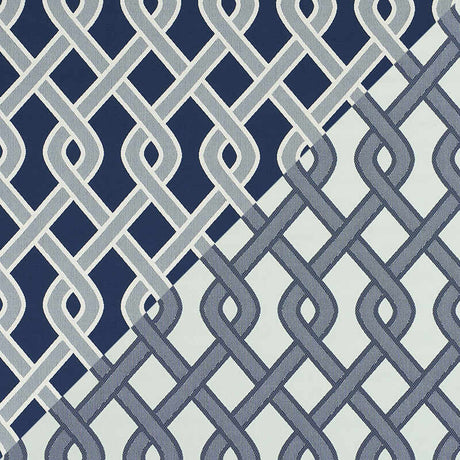 Schumacher Cleo Trellis Blue 79570 Indoor / Outdoor Prints and Wovens Collection Upholstery Fabric