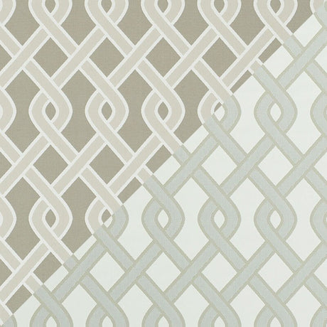 Schumacher Cleo Trellis Neutral 79572 Indoor / Outdoor Prints and Wovens Collection Upholstery Fabric