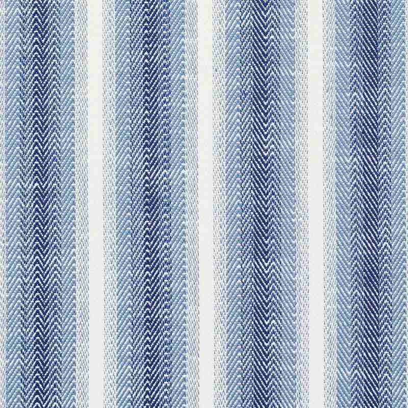 Schumacher Colada Stripe Blue 76660 Indoor / Outdoor Linen Collection Upholstery Fabric