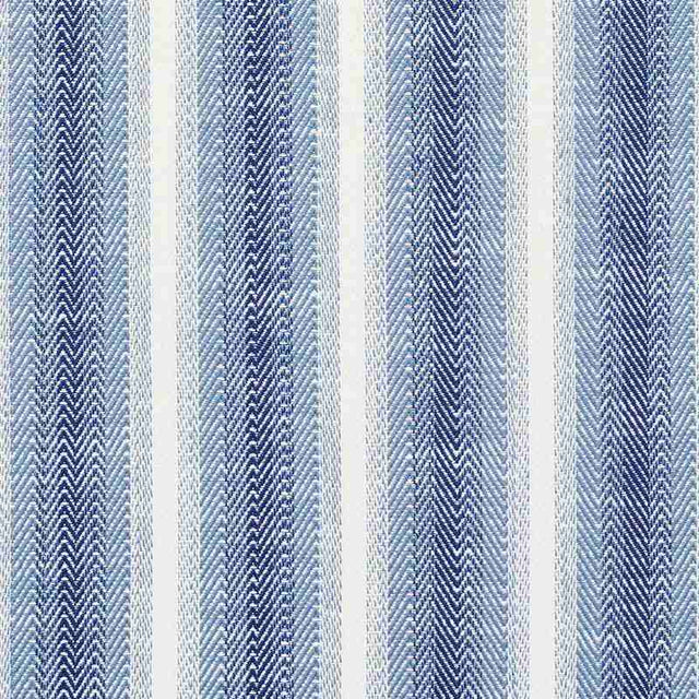 Schumacher Colada Stripe Blue 76660 Indoor / Outdoor Linen Collection Upholstery Fabric