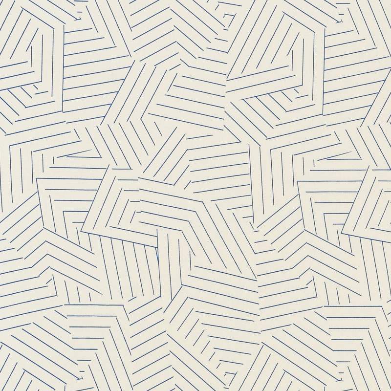 Schumacher Deconstructed Stripe II Cobalt 176701 Indoor / Outdoor Prints and Wovens Collection Upholstery Fabric