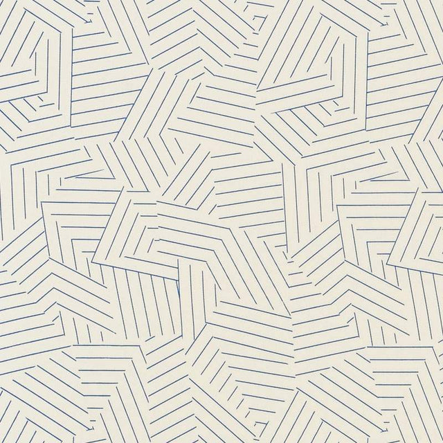 Schumacher Deconstructed Stripe II Cobalt 176701 Indoor / Outdoor Prints and Wovens Collection Upholstery Fabric