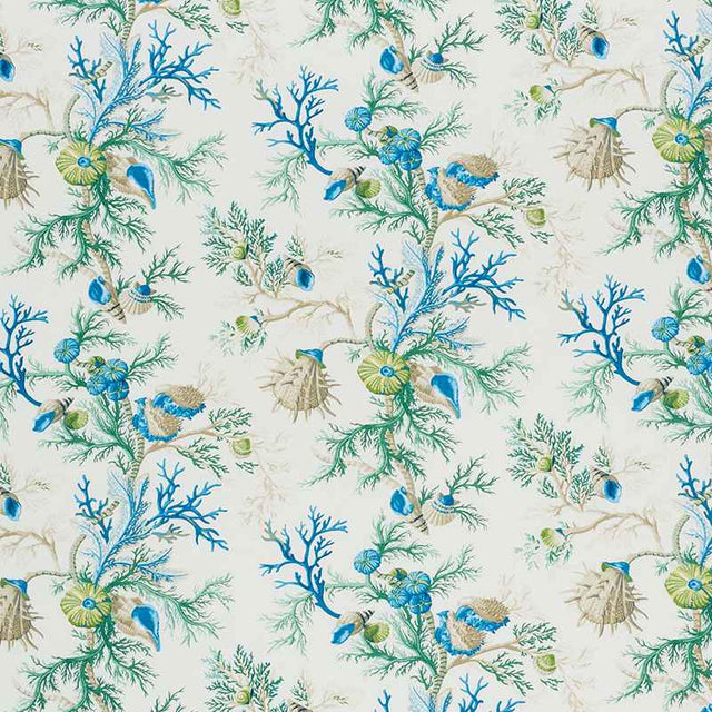 Schumacher Del Tesoro Blue and Green 178760 Schumacher Classics Collection Indoor Upholstery Fabric