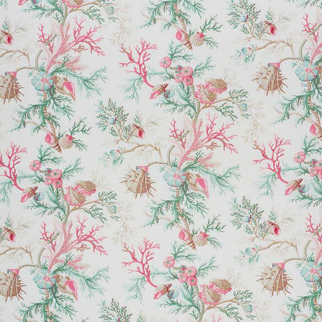 Schumacher Del Tesoro Pink and Aqua 178761 Schumacher Classics Collection Indoor Upholstery Fabric
