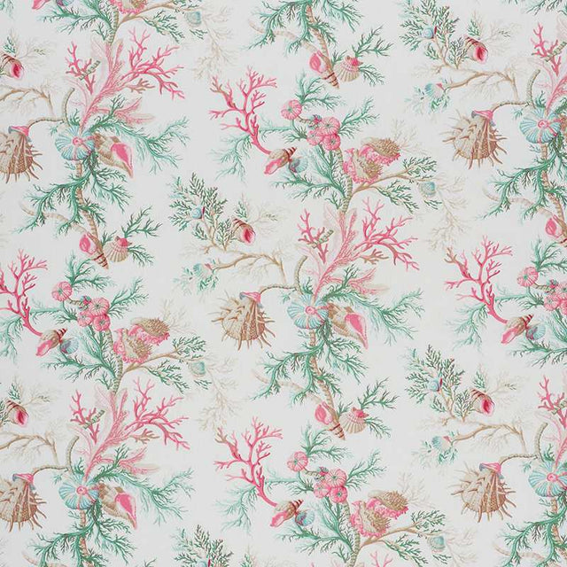 Schumacher Del Tesoro Pink and Aqua 178761 Schumacher Classics Collection Indoor Upholstery Fabric