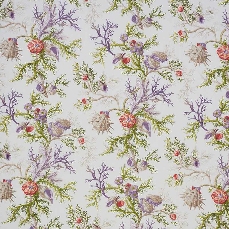 Schumacher Del Tesoro Purple and Coral 178762 Schumacher Classics Collection Indoor Upholstery Fabric