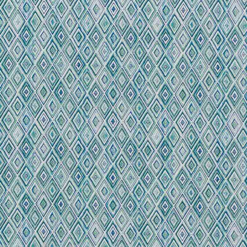 Schumacher Diamond Strie Peacock 75920 Indoor / Outdoor Prints and Wovens Collection Upholstery Fabric