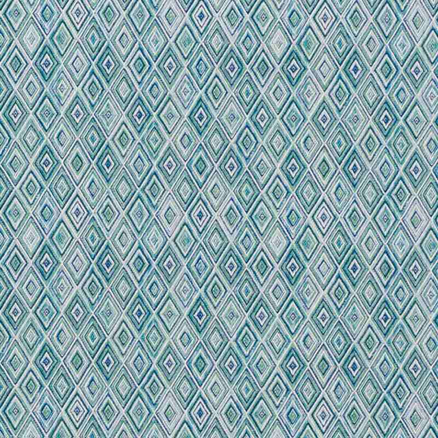 Schumacher Diamond Strie Peacock 75920 Indoor / Outdoor Prints and Wovens Collection Upholstery Fabric