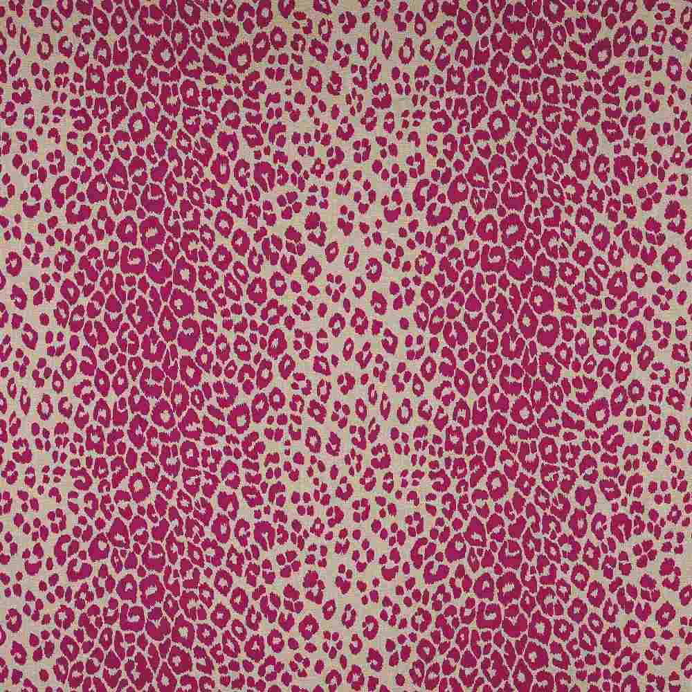 Schumacher Iconic Leopard Fuchsia / Natural 175723 Schumacher Classics Collection Indoor Upholstery Fabric