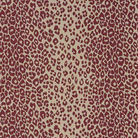 Schumacher Iconic Leopard Raisin / Natural 175726 Schumacher Classics Collection Indoor Upholstery Fabric