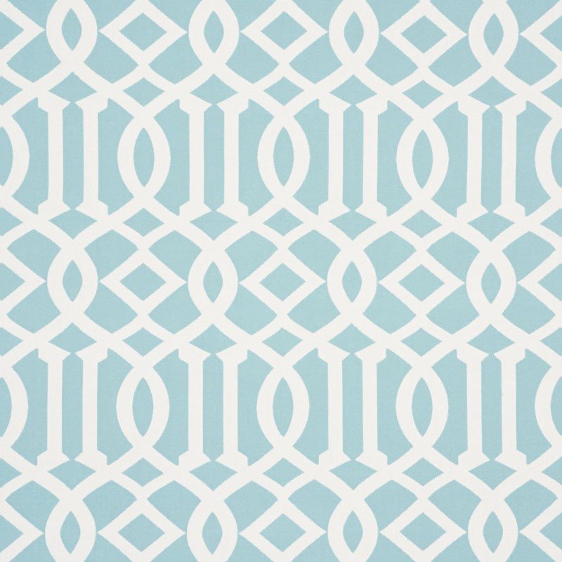 Schumacher Imperial Trellis Aqua 73161 Indoor / Outdoor Prints and Wovens Collection Upholstery Fabric
