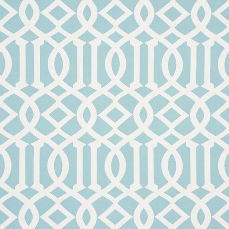 Schumacher Imperial Trellis Aqua 73161 Indoor / Outdoor Prints and Wovens Collection Upholstery Fabric