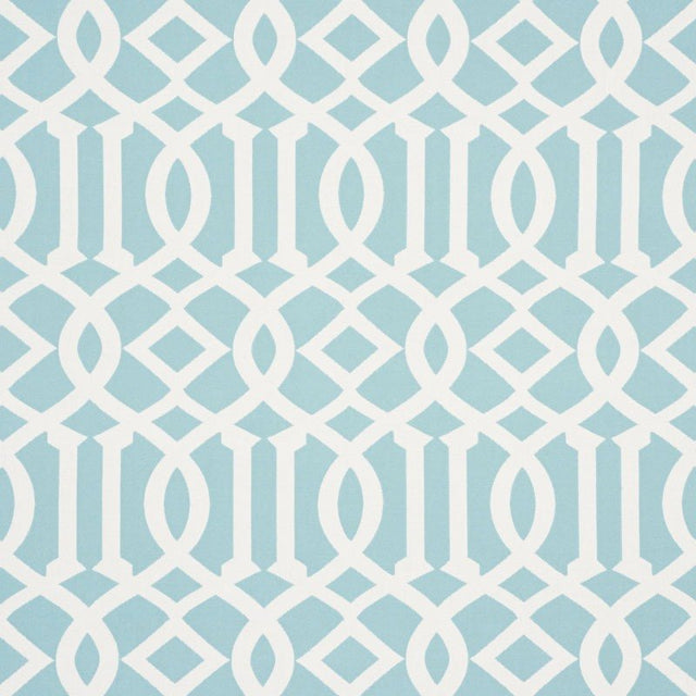 Schumacher Imperial Trellis Aqua 73161 Indoor / Outdoor Prints and Wovens Collection Upholstery Fabric